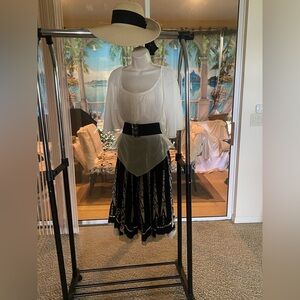 SzM Cotten/Rayon sleeveless top w/sheer cream